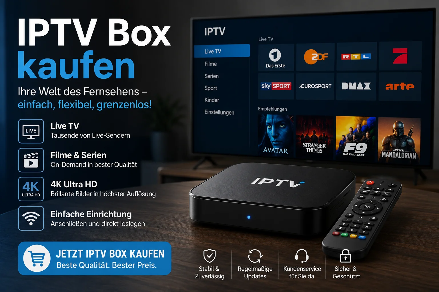 IPTV Box kaufen – Vergleich der besten IPTV Boxen für Deutschland 2026